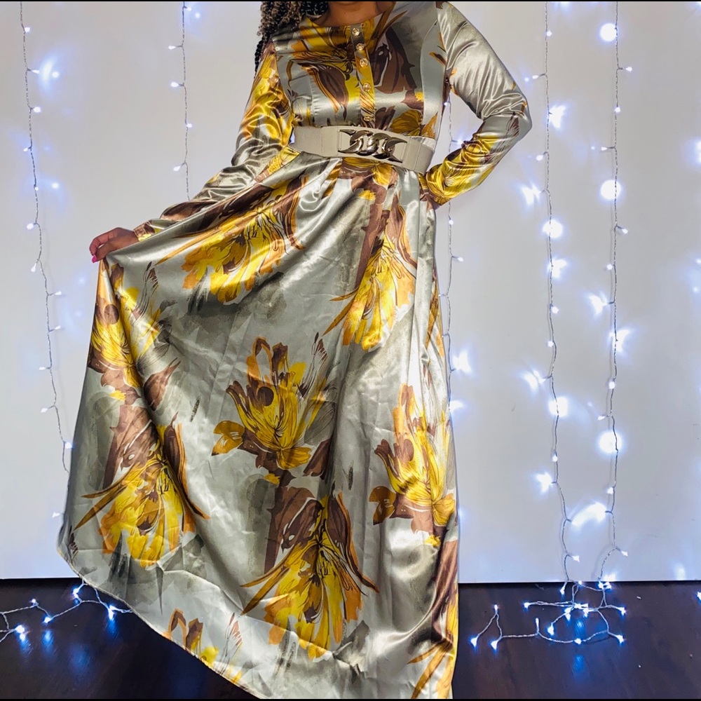 Bohemian long sleeve maxi dress